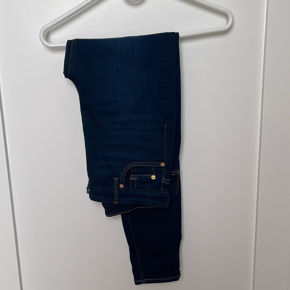 7 For All Mankind High Waist Ankle Skinny Jeans Dark Wash Size 29